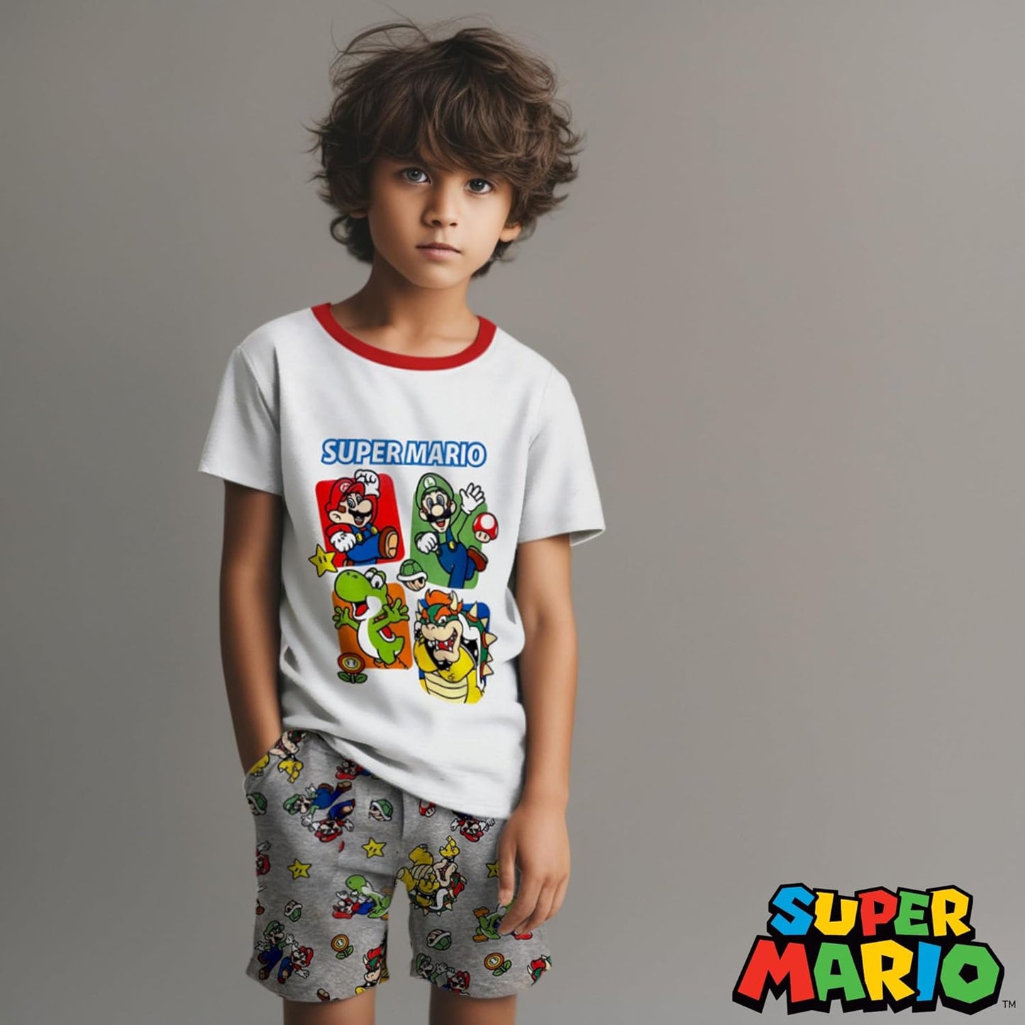 Super Mario Conjunto de pijama para niños de 2 piezas