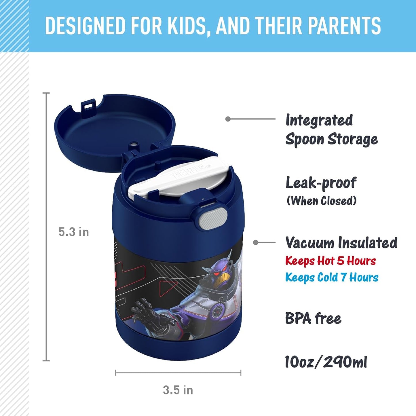 THERMOS FUNTAINER - Tarro de comida de acero inoxidable Lightyear