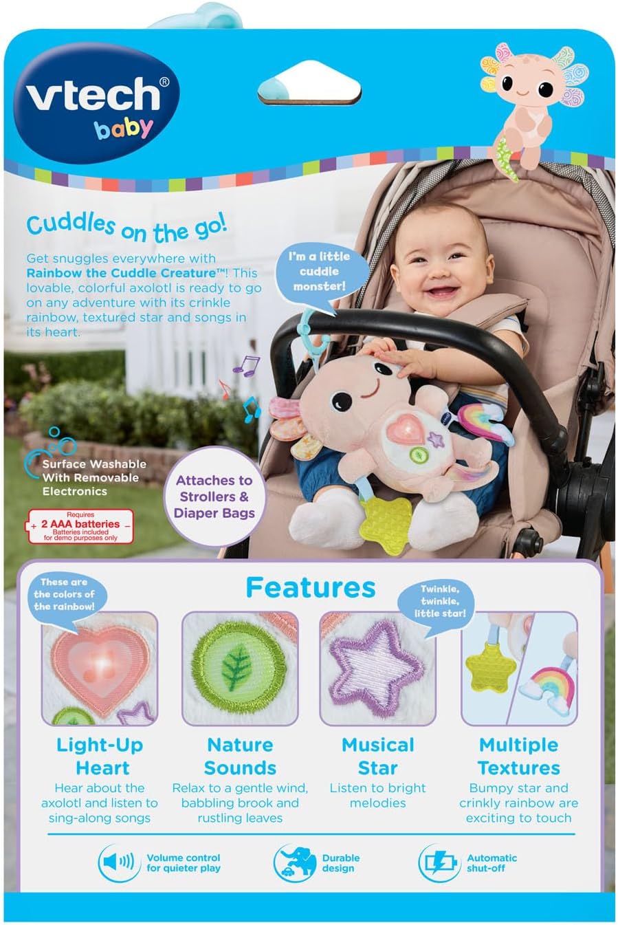 VTech Baby Rainbow The Cuddle Creature, juguete colgante