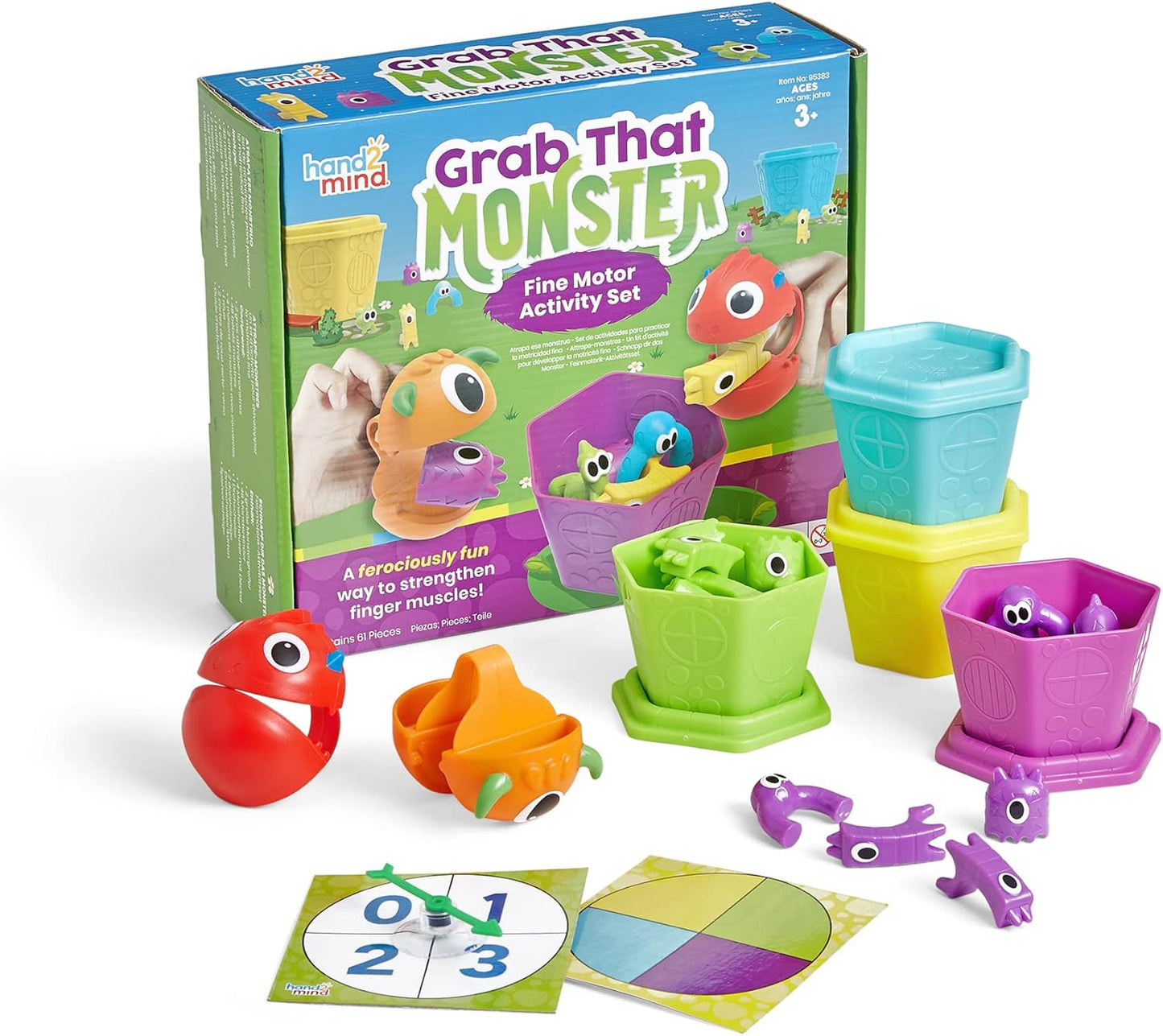 Hand2Mind Grab That Monster - Juego de actividades motoras finas