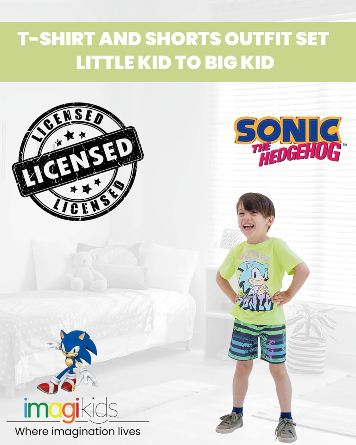 SEGA Sonic the Hedgehog - Conjunto de camiseta y pantalones