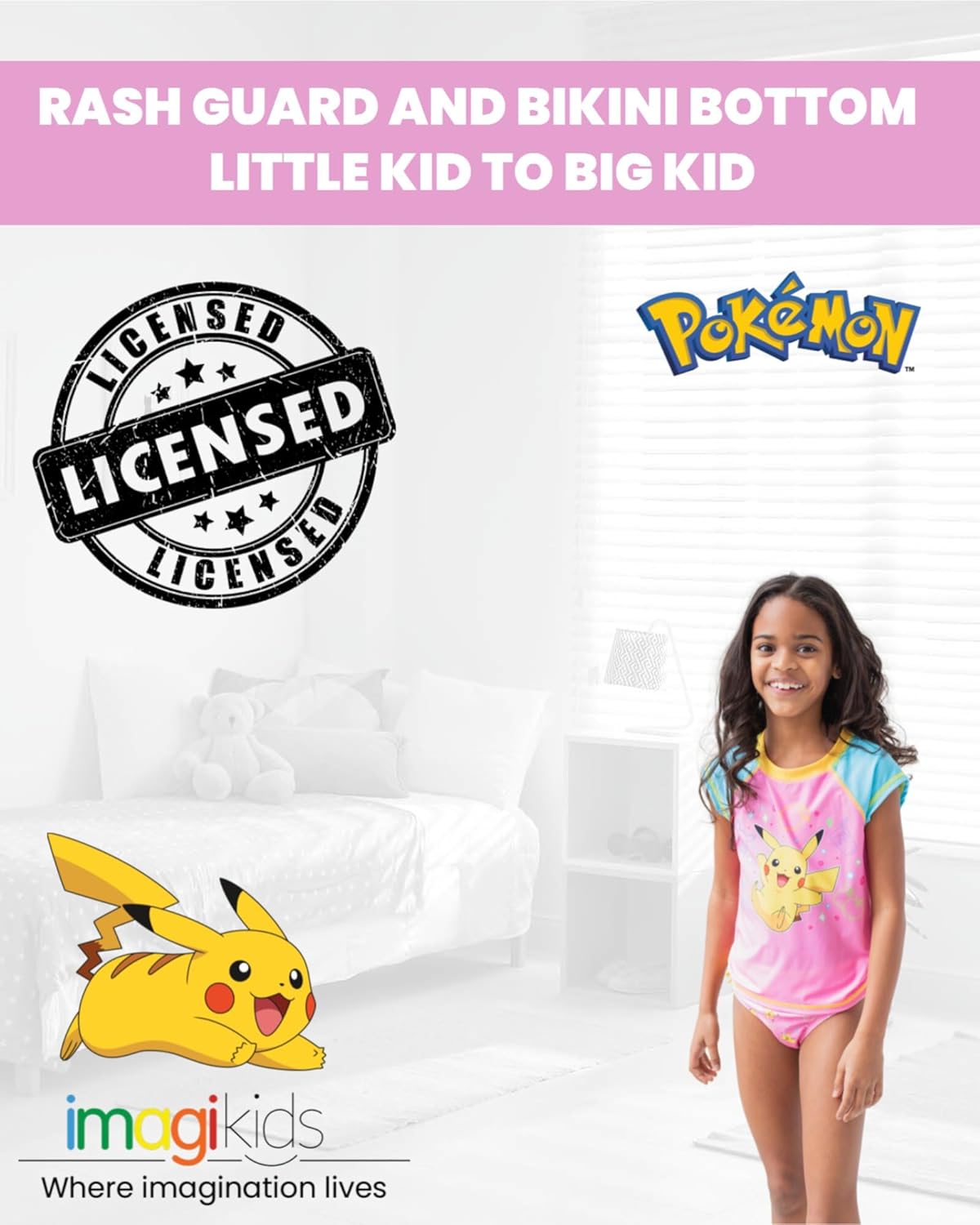 Pokemon Pikachu - Traje de baño para niñas
