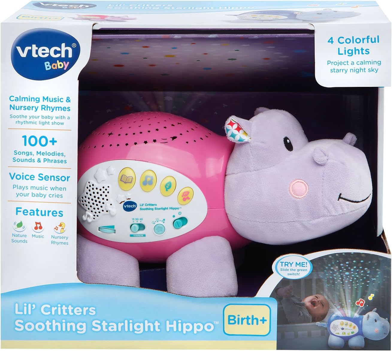 Calmante luz de estrellas hipopótamo VTech