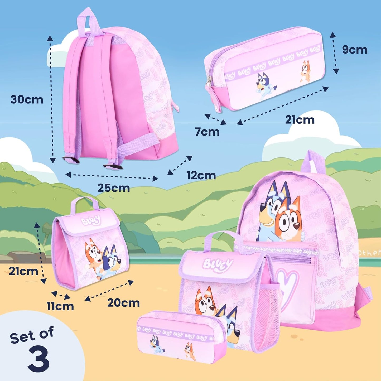 Bluey Juego de mochila