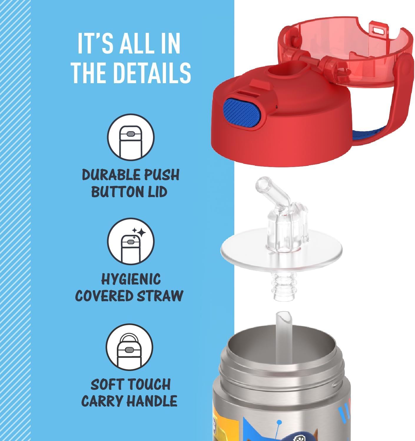 THERMOS FUNTAINER - Botella de agua de acero inoxidable Paw Patrol