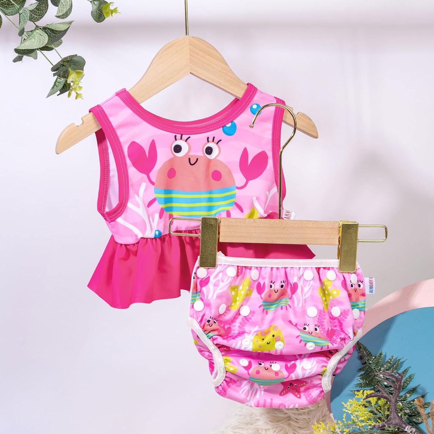 ALVABABY Traje de baño pañal de natación reutilizable