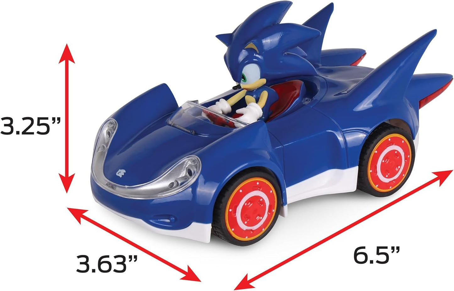 Sonic Pull Back (grande) 3 unidades licencia oficial; neumáticos de agarre