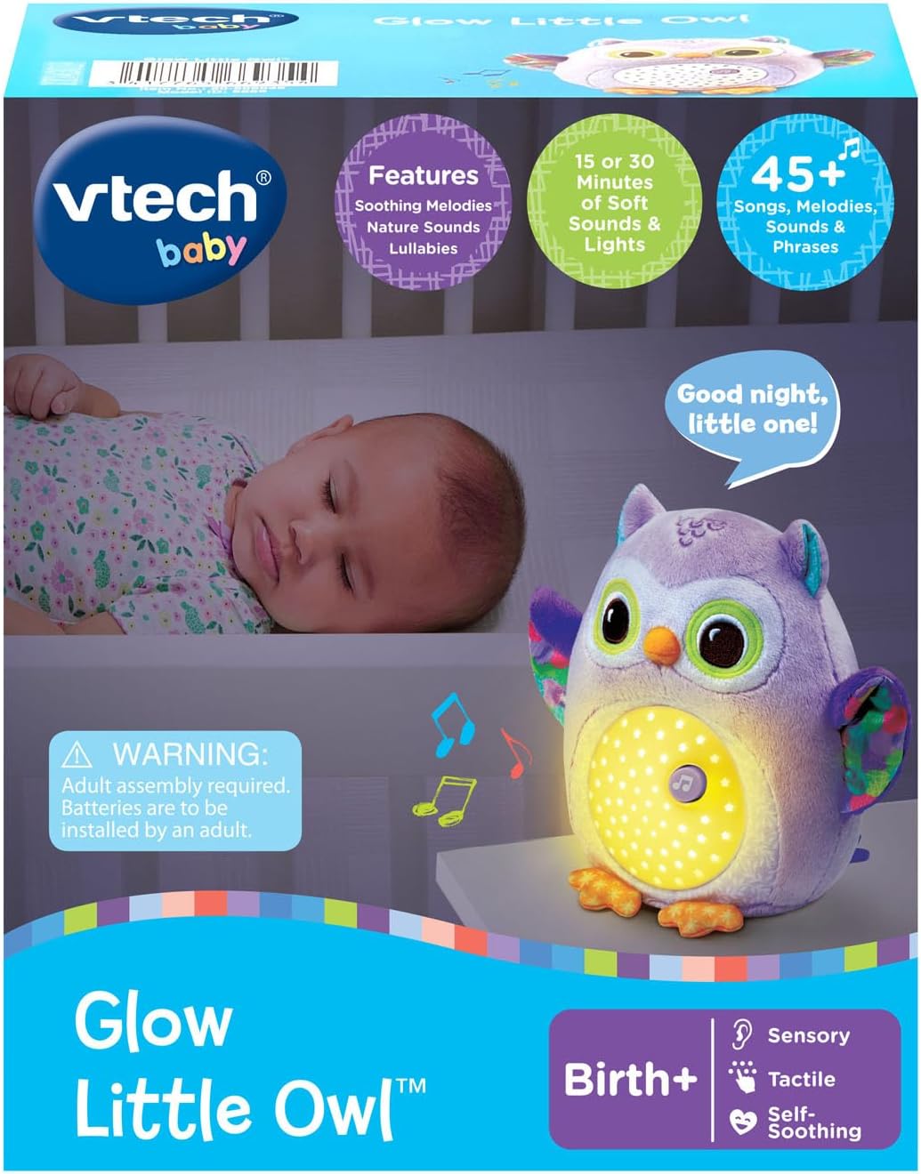 VTech Baby Glow Little Owl - Para dormir con sensor de llanto, música y sonidos de naturaleza