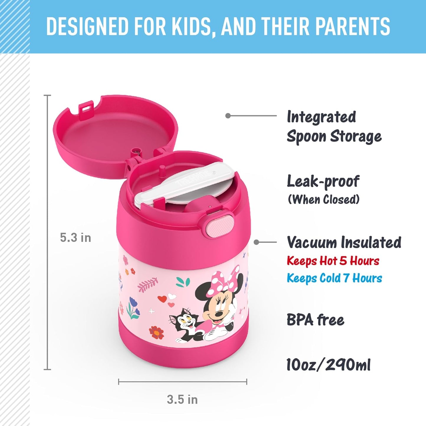 THERMOS FUNTAINER - Recipiente para comida aislado, 10 onzas