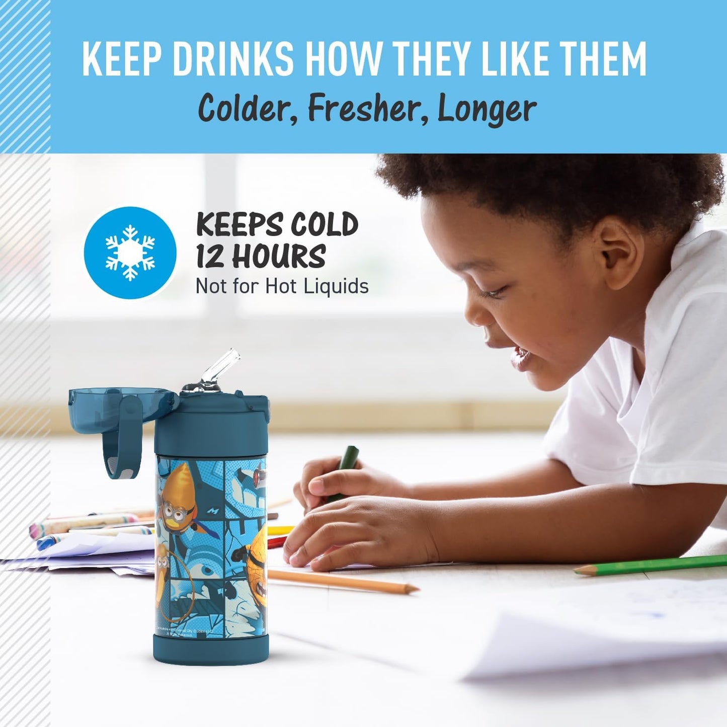 THERMOS FUNTAINER - Botella de agua de acero inoxidable aislada Minnions