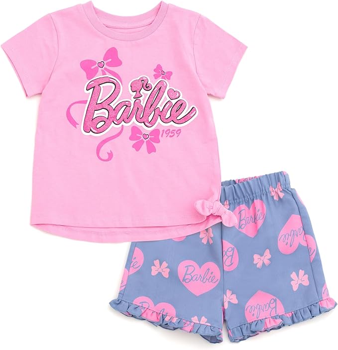 Barbie Conjunto de camiseta corta y pantalones cortos