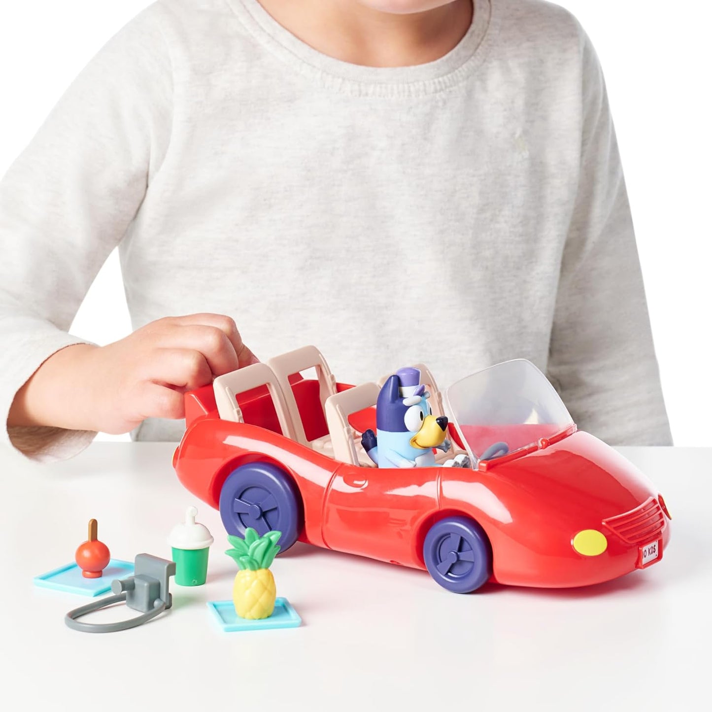 Bluey Paquete de vehículos y figuras, Escape Convertible con figura
