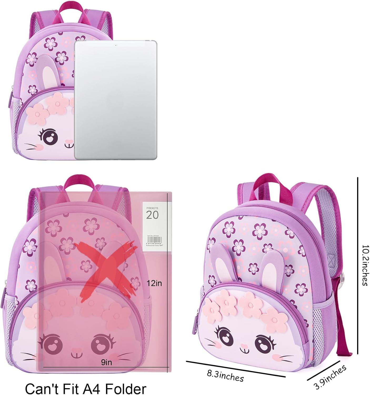 Mochila preescolar 10.2 Pulgadas de alto