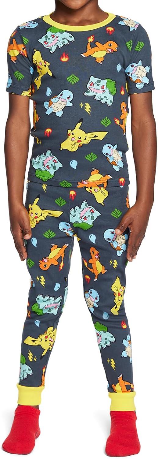 Pokemon Conjunto de pijama de algodón ajustado de 6 piezas