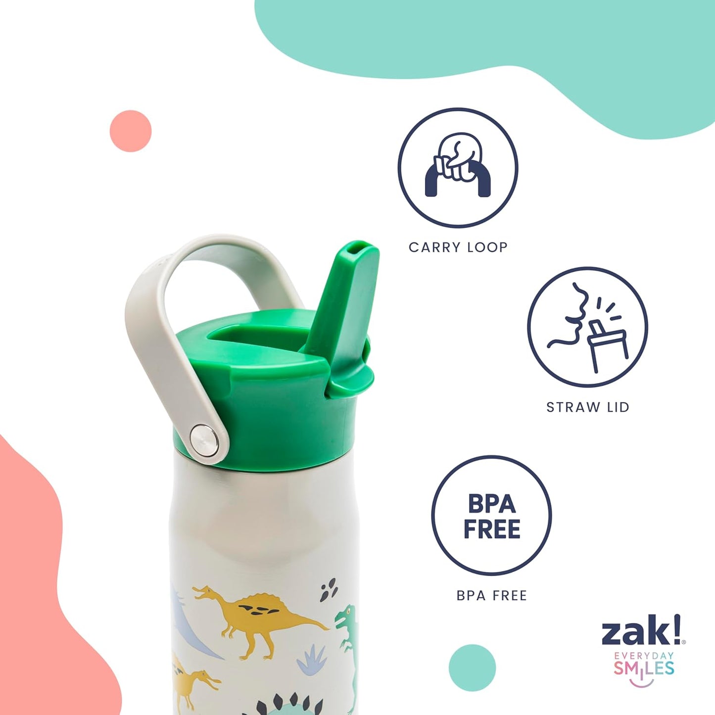 Zak Designs acero inoxidable reciclado de 14 onzas