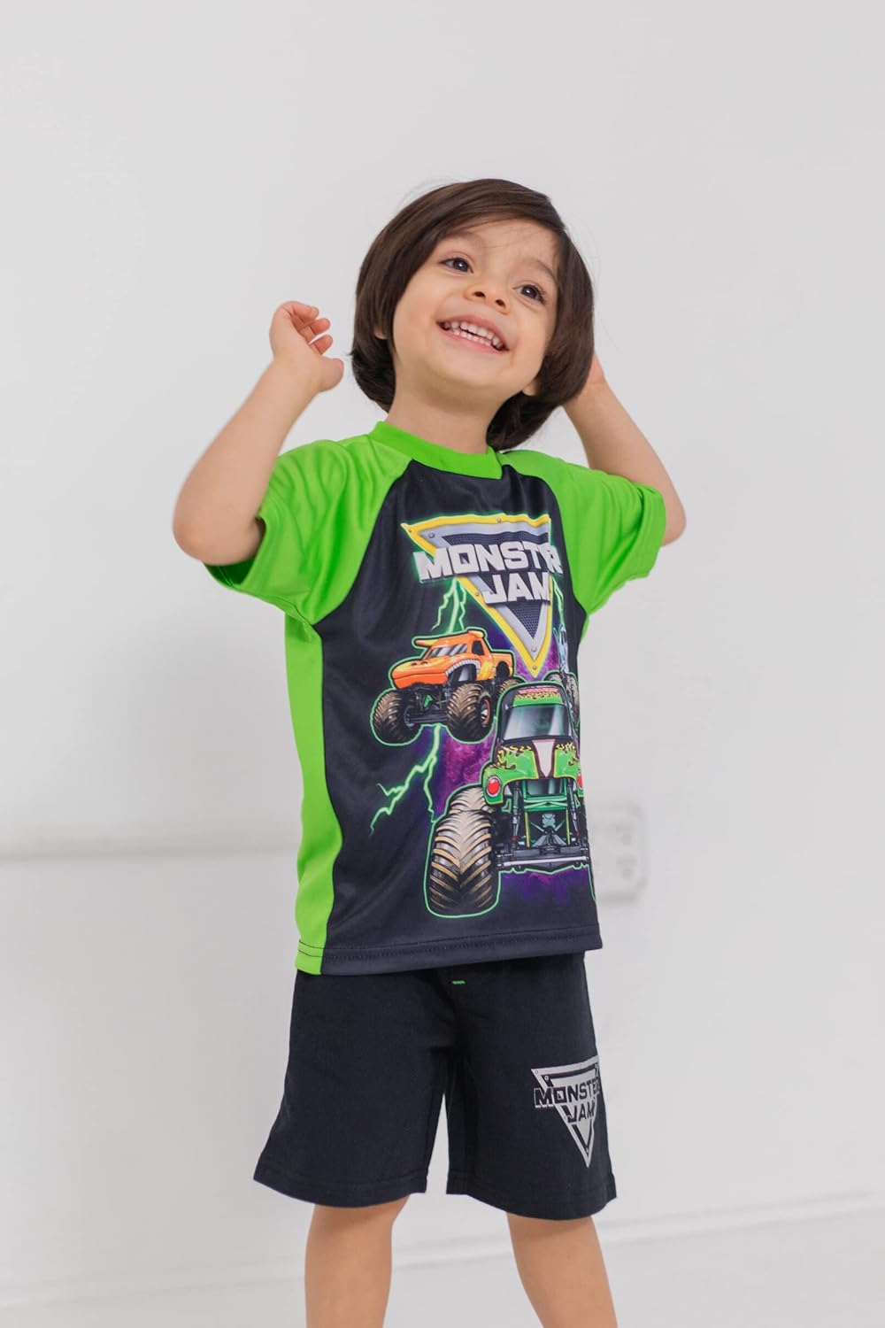 Monster Jam Grave Digger El Toro Loco Megalodon - Camiseta sin mangas y pantalones cortos