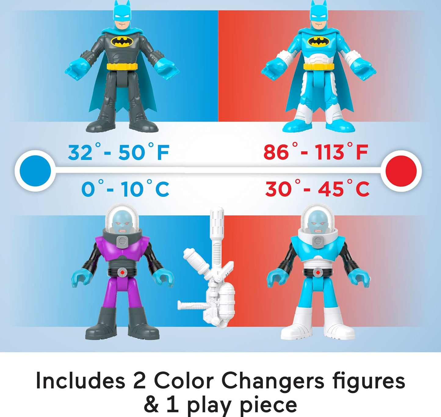 Fisher-Price Imaginext DC Super Friends Batman, figuras cambiantes de color