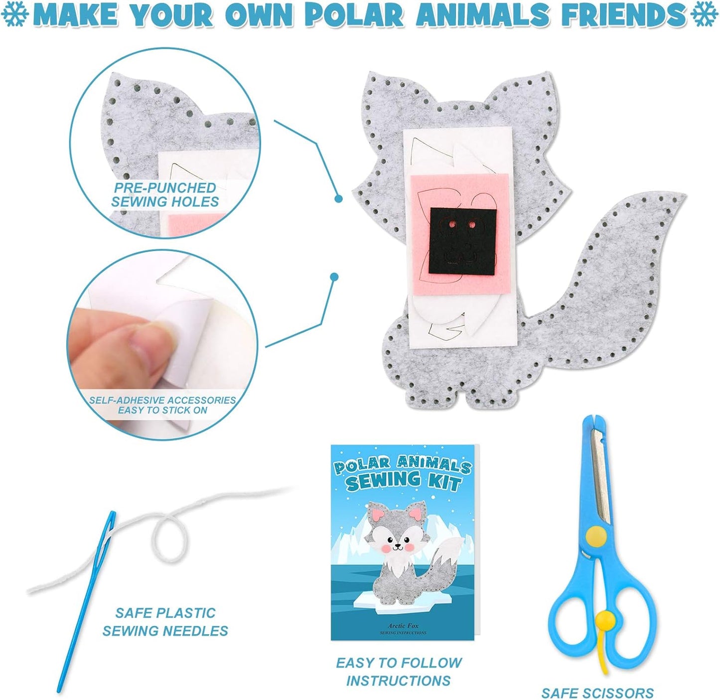 Kit de costura de animales polares