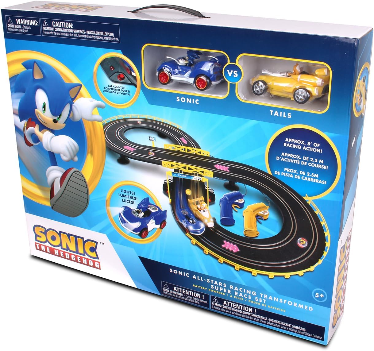 Sonic Set Vehículo Negro cuenta con un contador de vuelta