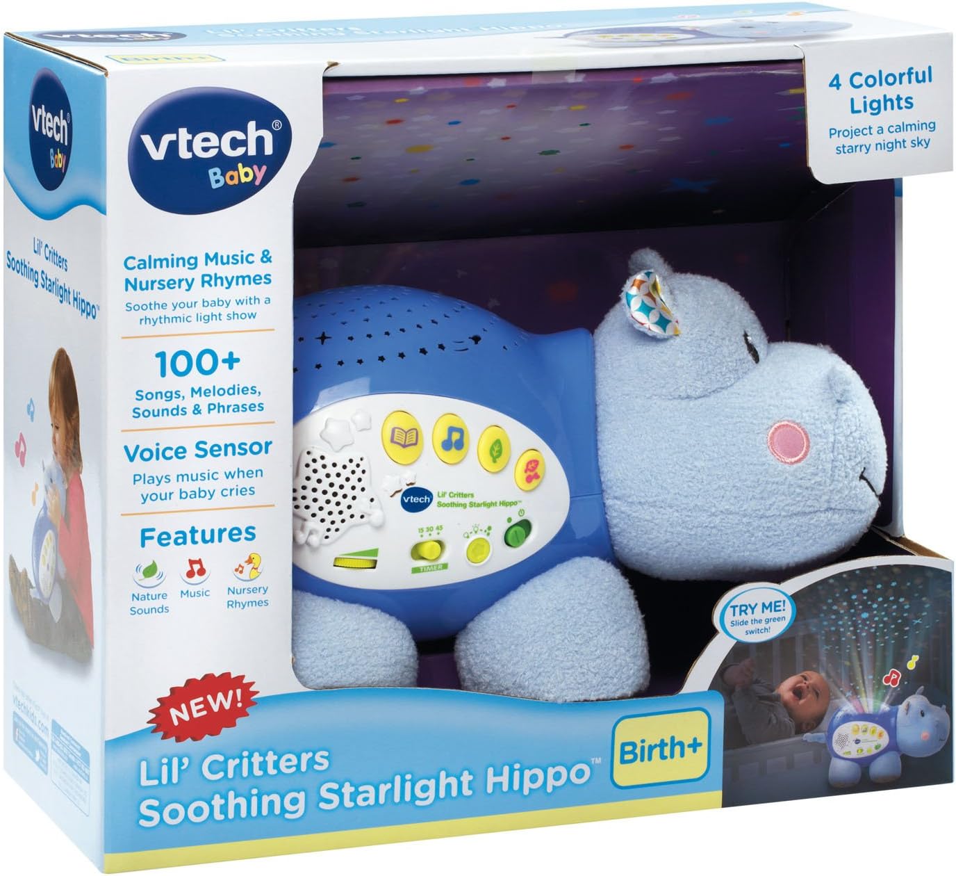 Calmante luz de estrellas hipopótamo VTech