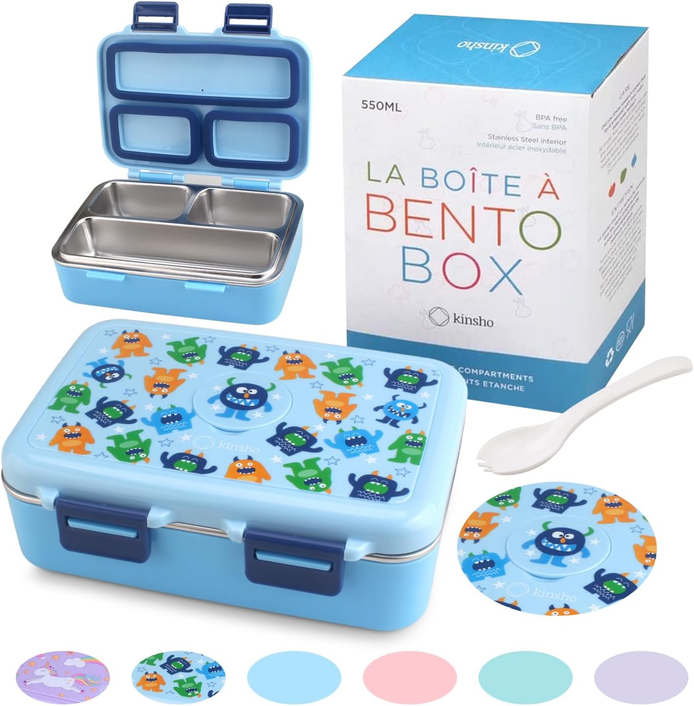 kinsho Lonchera Bento de acero inoxidable