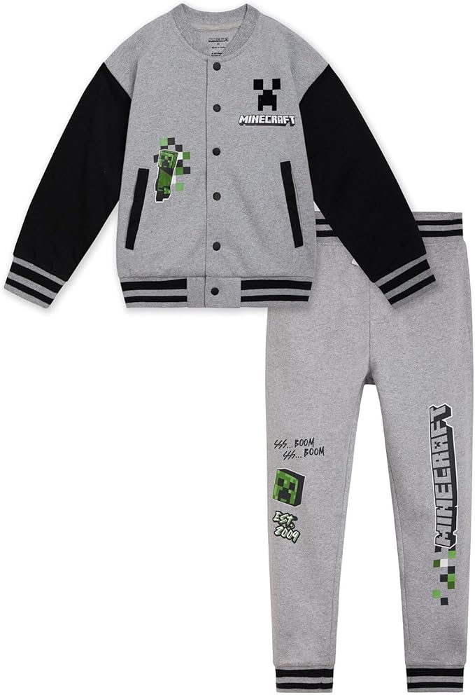 Minecraft Conjunto de chaqueta de forro polar y pantalones deportivos