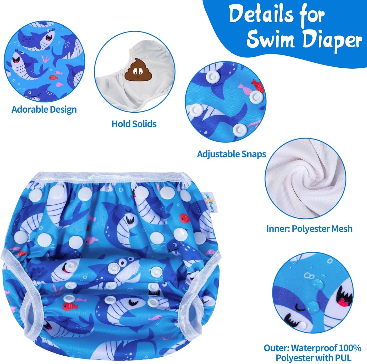 Trajes de baño para bebés babygoal con pañal