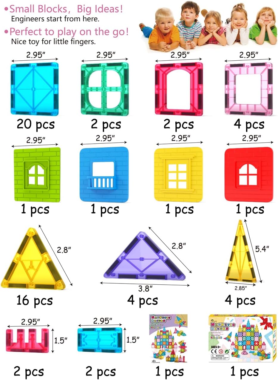 Juego de construcción de bloques magnéticos para niños, bloques de construcción con imanes