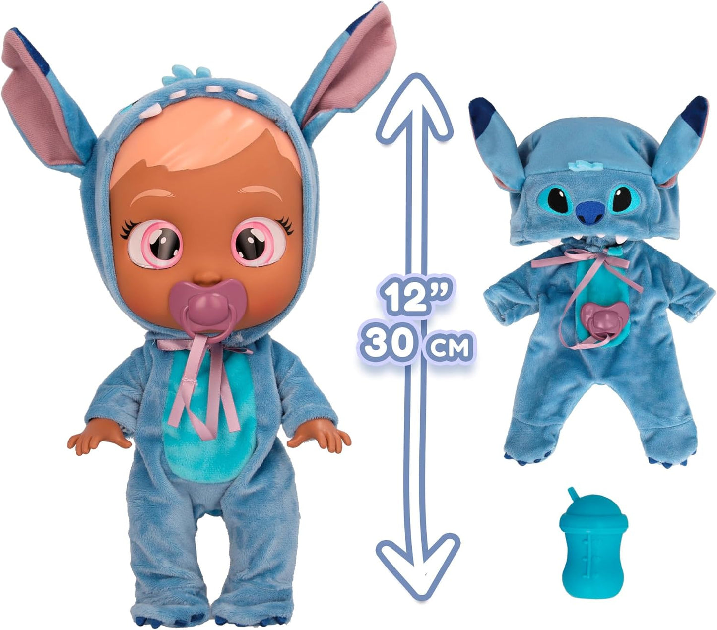Cry Babies Disney Stitch - Muñeca de bebé de 12 pulgadas
