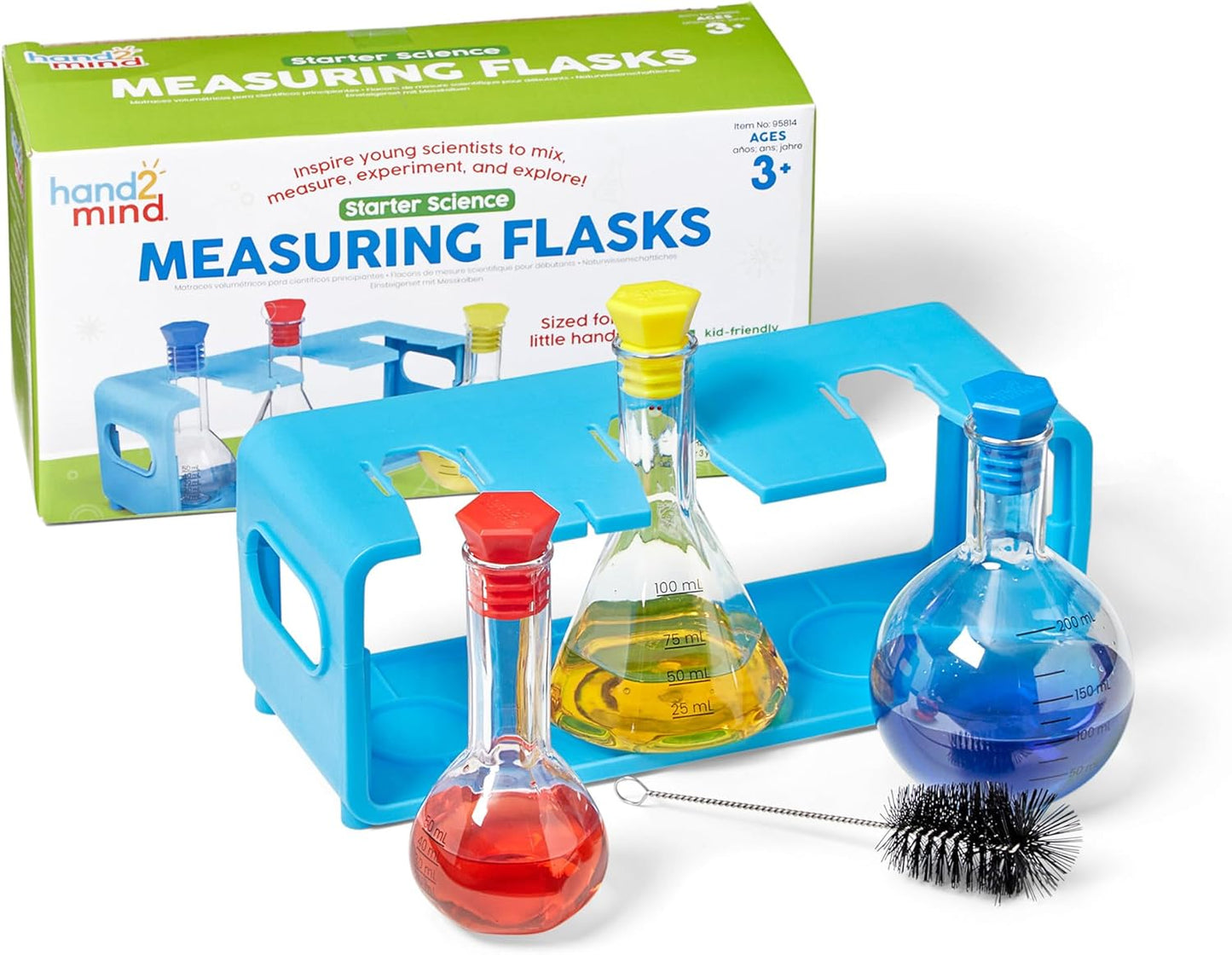 Hand2Mind Starter Science - Juego de frascos medidores, vasos de plástico