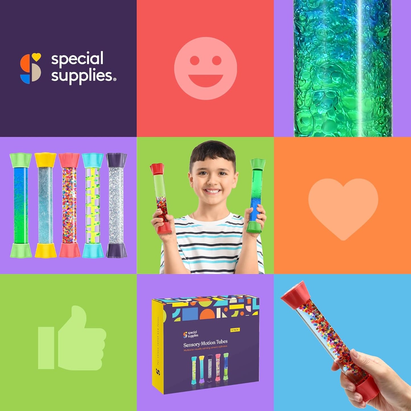 Paquete de 5 tubos sensoriales