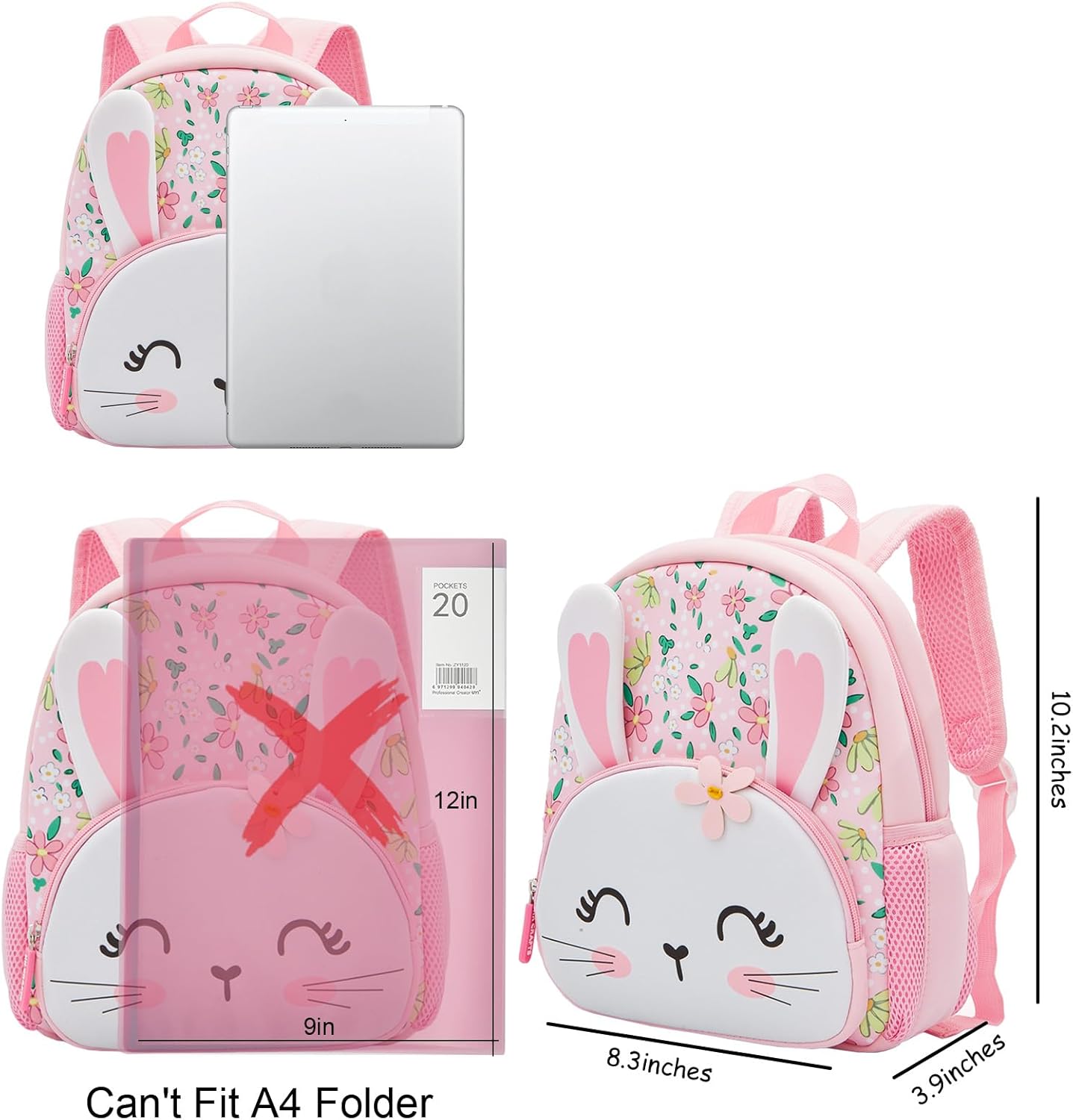 Mochila preescolar 10.2 Pulgadas de alto