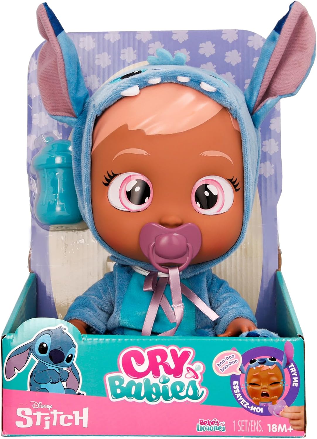 Cry Babies Disney Stitch - Muñeca de bebé de 12 pulgadas