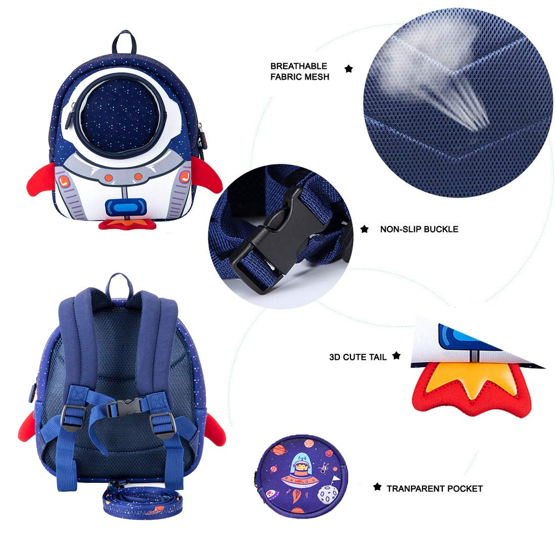 mini mochila con arnes