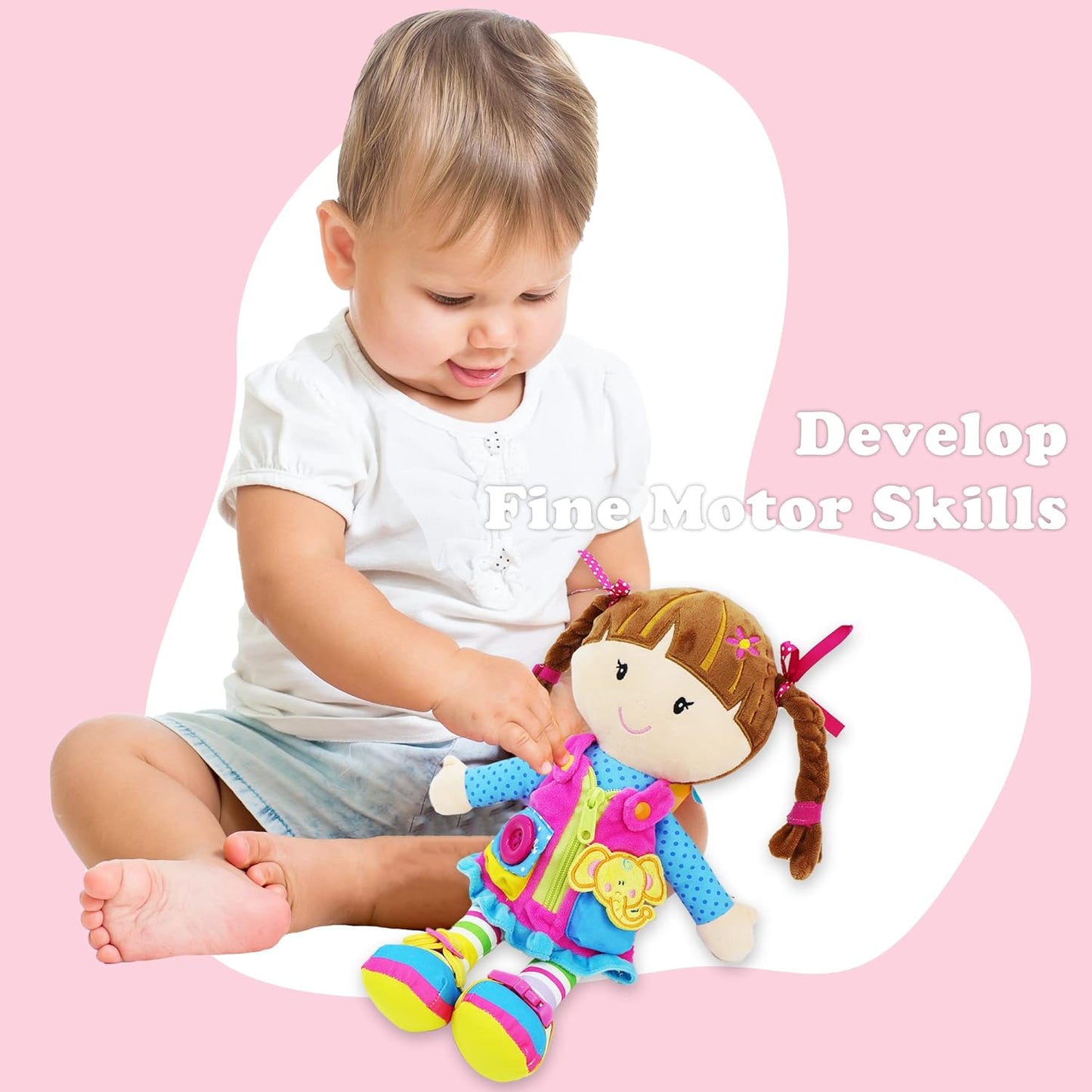 muñeca de peluche educativa