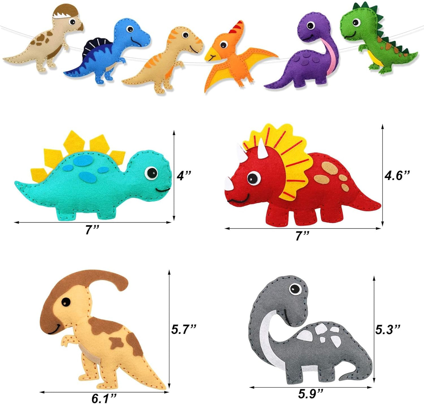 Kit de manualidades de costura de dinosaurio