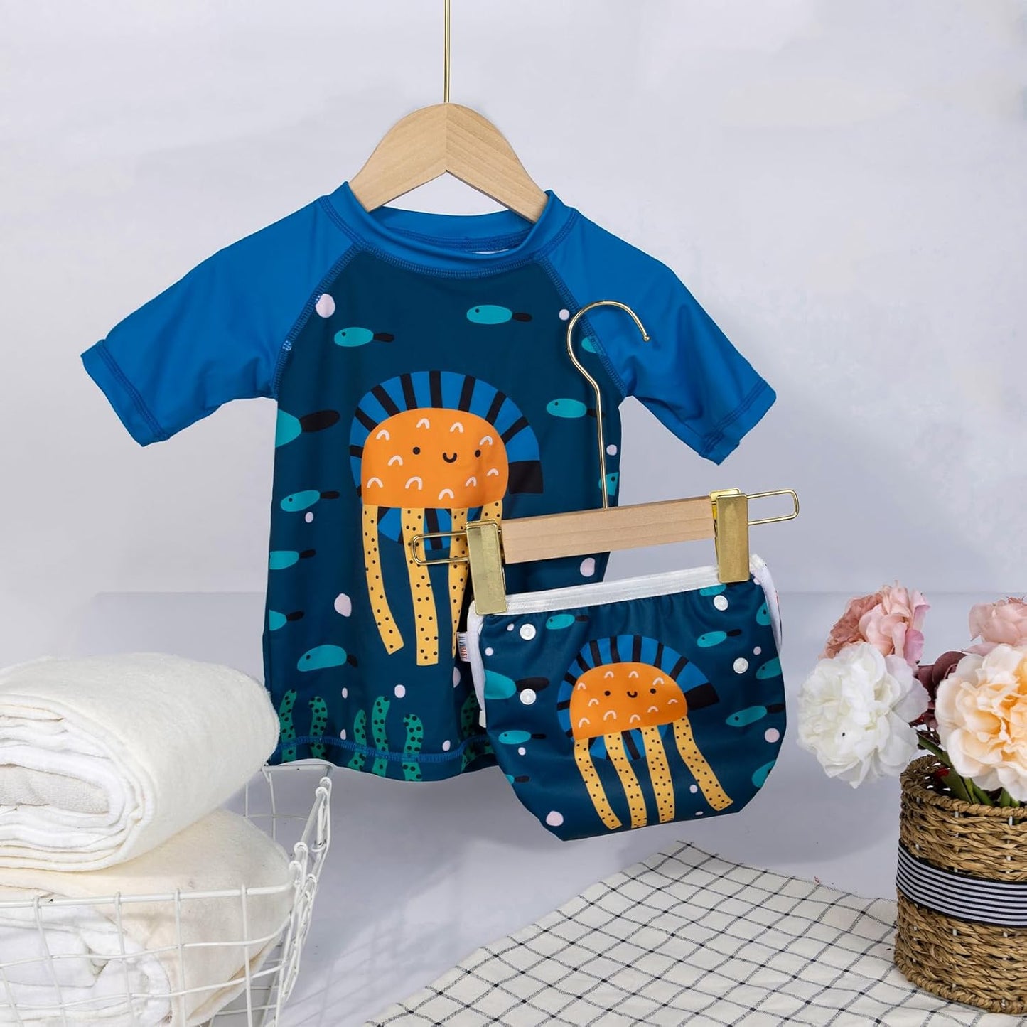 ALVABABY Traje de baño pañal de natación reutilizable