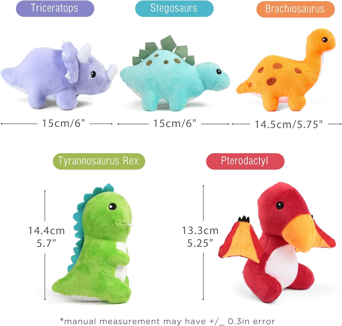 Animales de peluche de dinosaurio