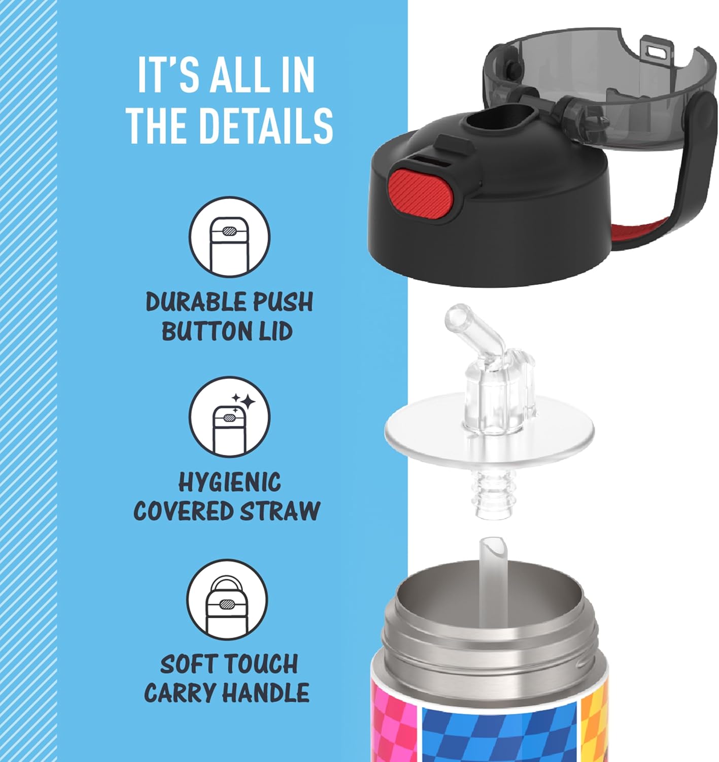 THERMOS FUNTAINER - Botella de agua de acero inoxidable Super Mario Brothers