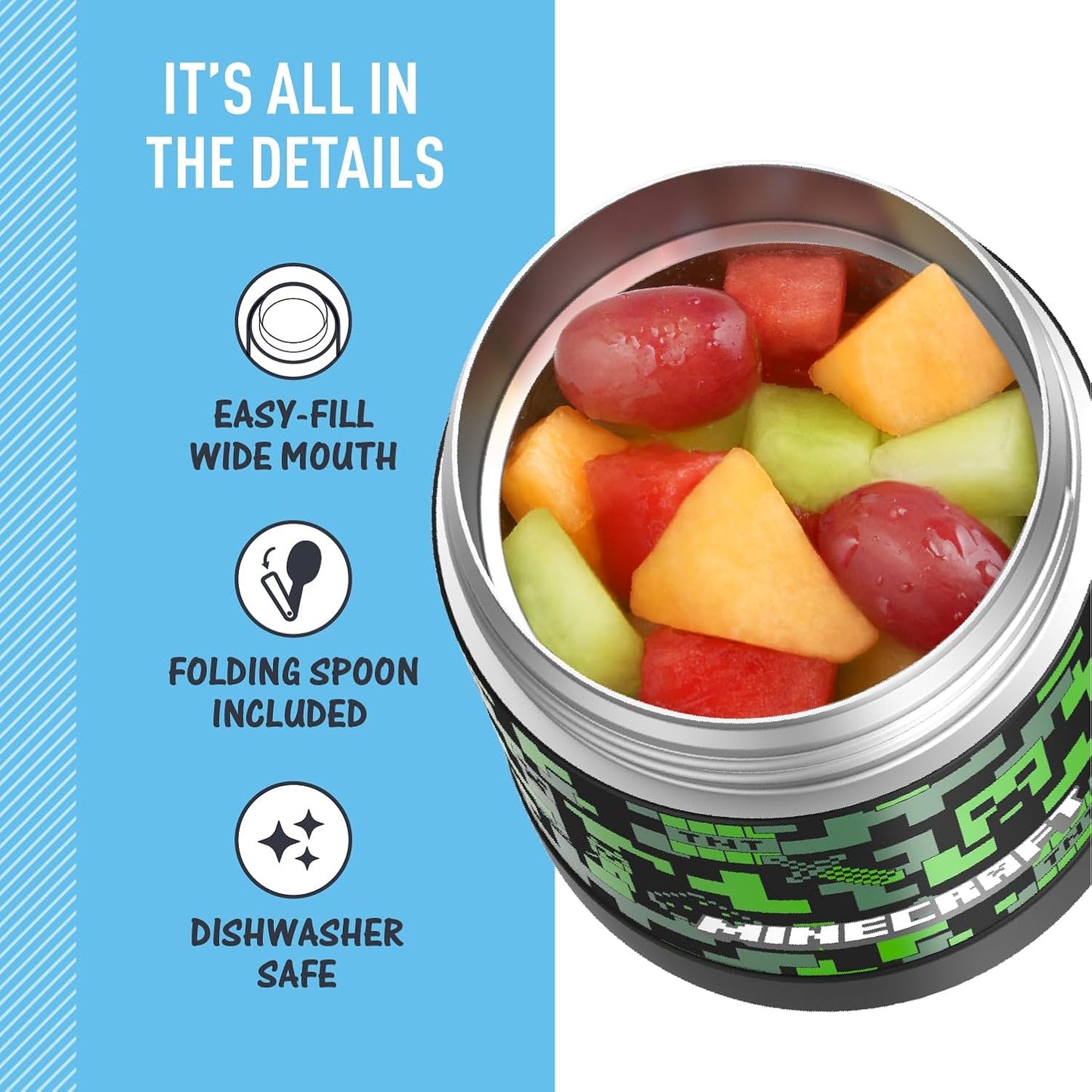 Thermos - Tarro de comida FUNTAINER acero inoxidable Minecraft