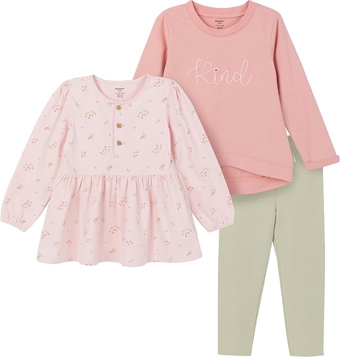Conjunto de 3 piezas para niñas pequeñas Gerber
