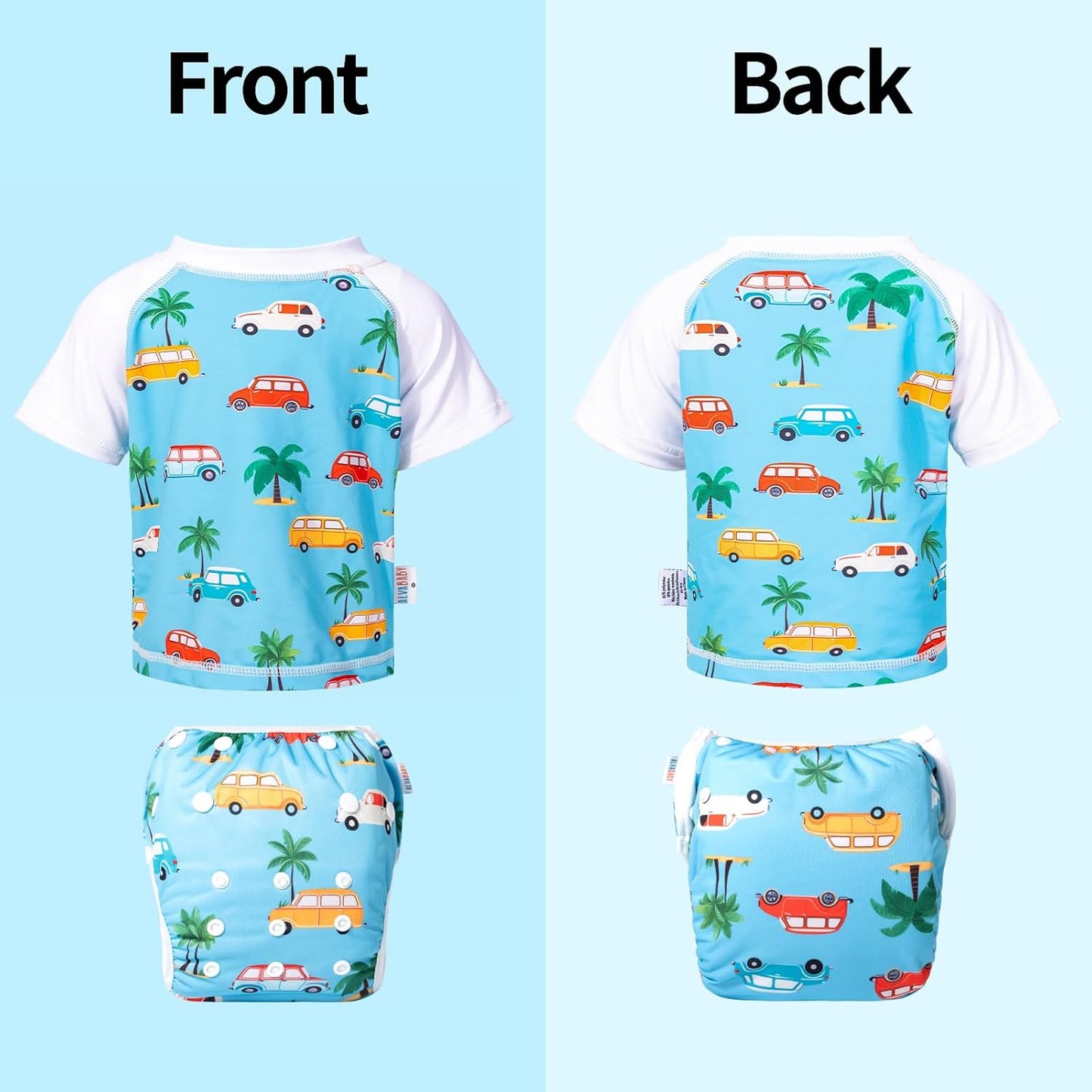ALVABABY Traje de baño pañal de natación reutilizable