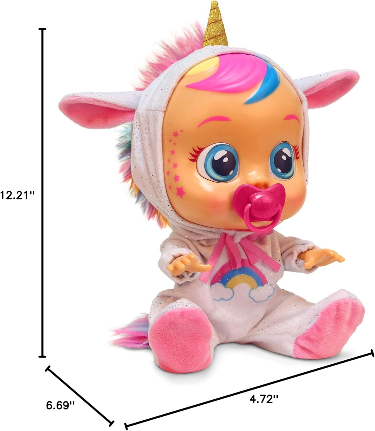 Cry Babies Dreamy the Unicorn - Muñeca de bebé de 12 pulgadas