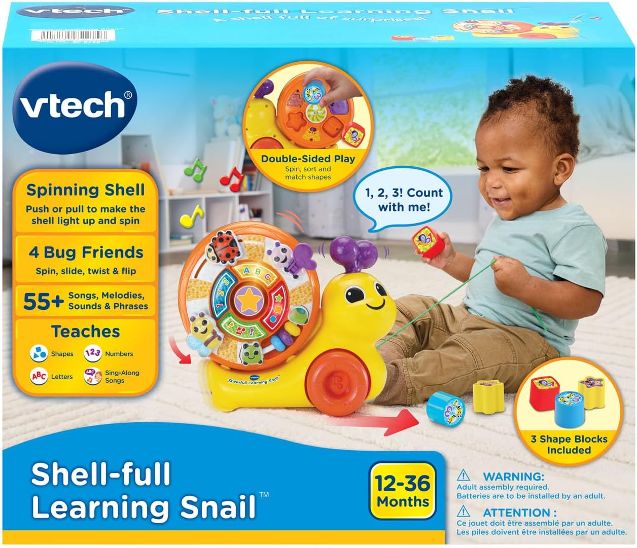 VTech Juguete de tracción de caracol de aprendizaje completo