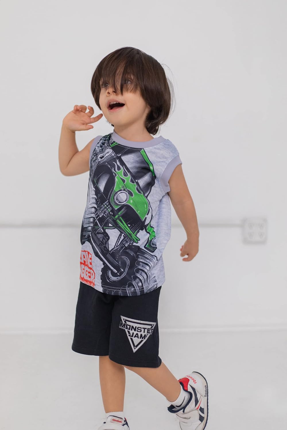 Monster Jam Grave Digger El Toro Loco Megalodon - Camiseta sin mangas y pantalones cortos