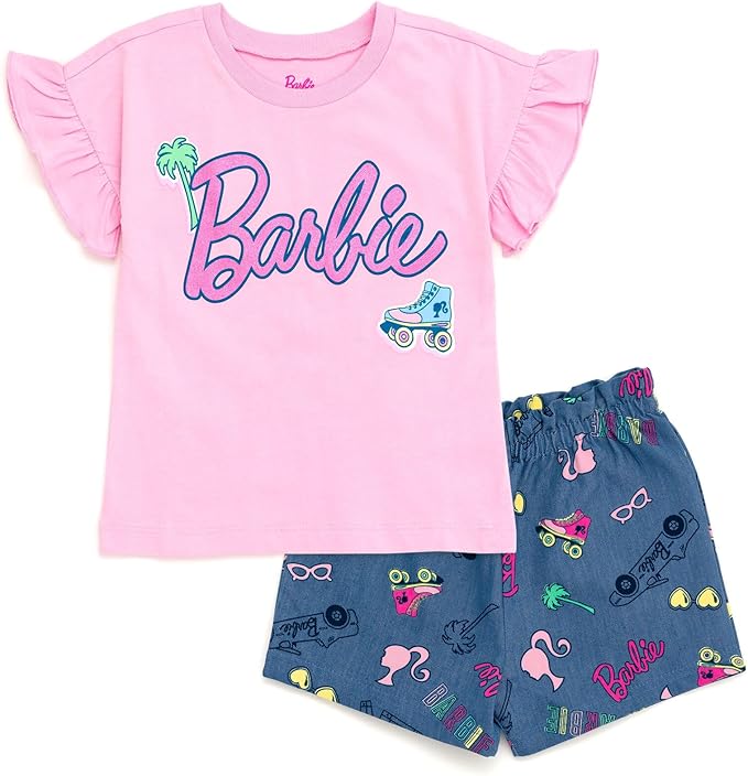 Barbie Conjunto de camiseta corta y pantalones cortos