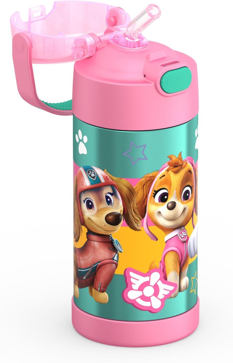 THERMOS FUNTAINER - Botella de agua con pajilla, 12 onzas