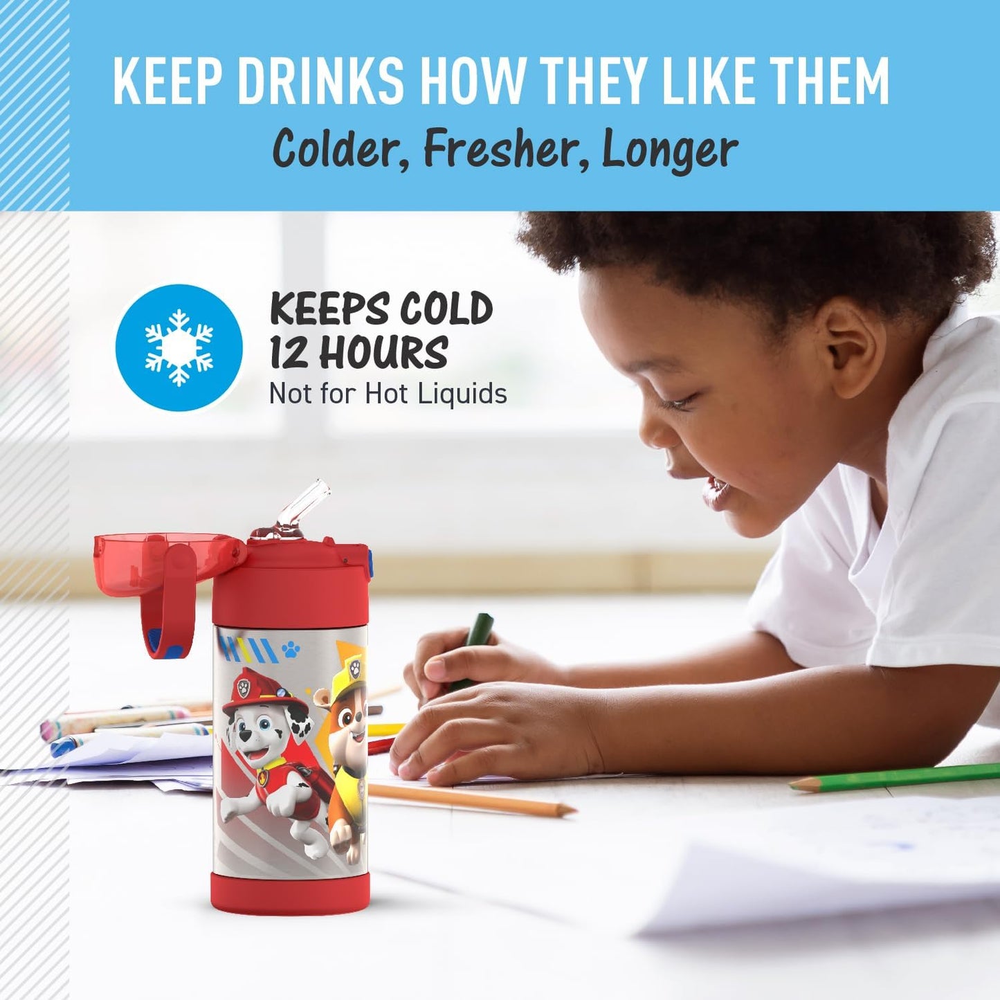 THERMOS FUNTAINER - Botella de agua de acero inoxidable Paw Patrol