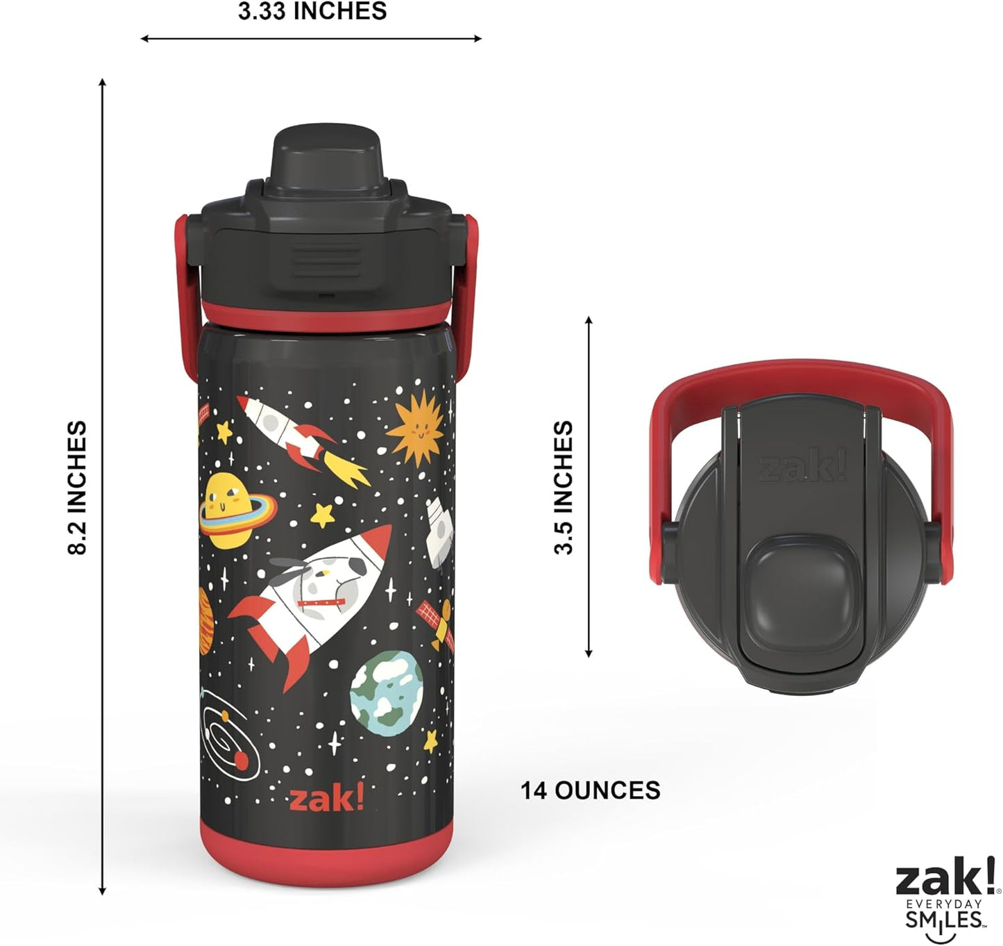 Zak Botella aislada, acero inoxidable, 14 onzas