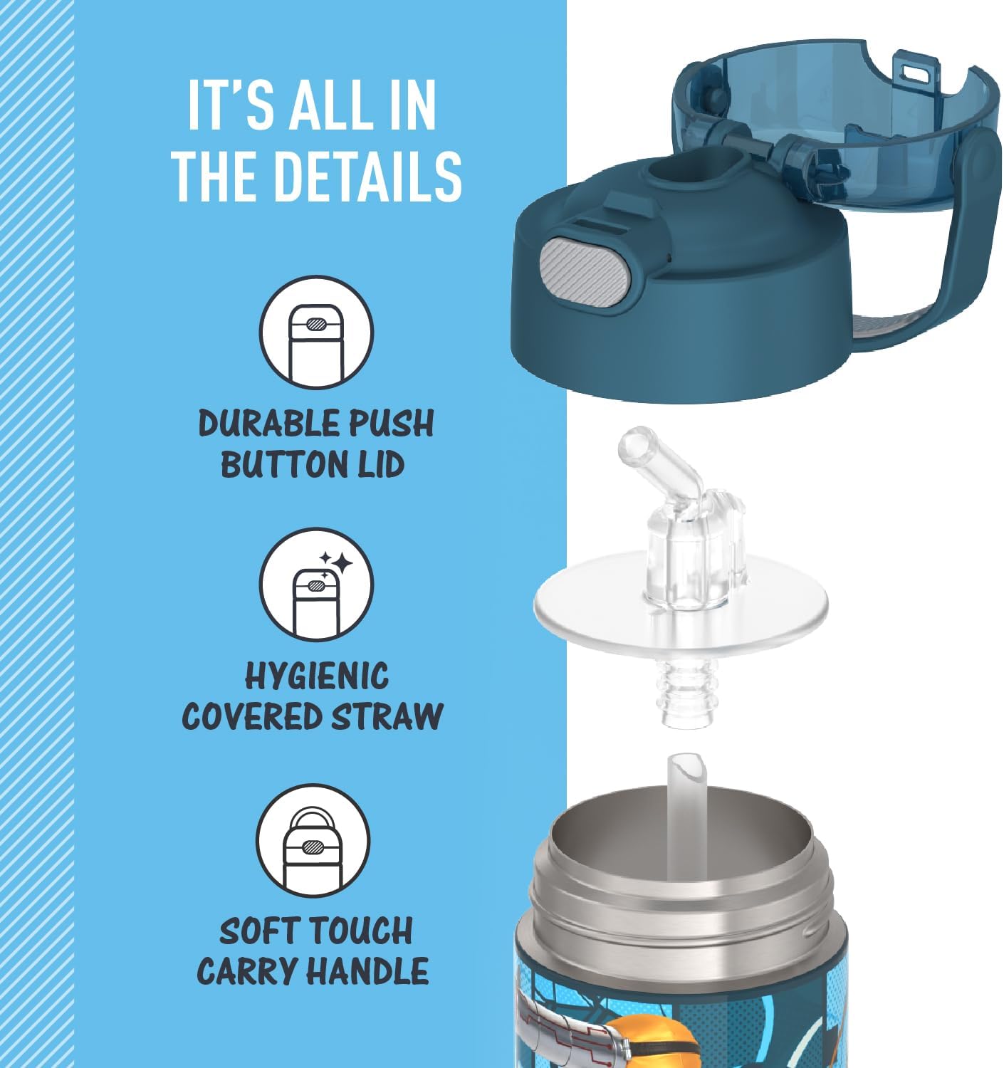 THERMOS FUNTAINER - Botella de agua de acero inoxidable aislada Minnions